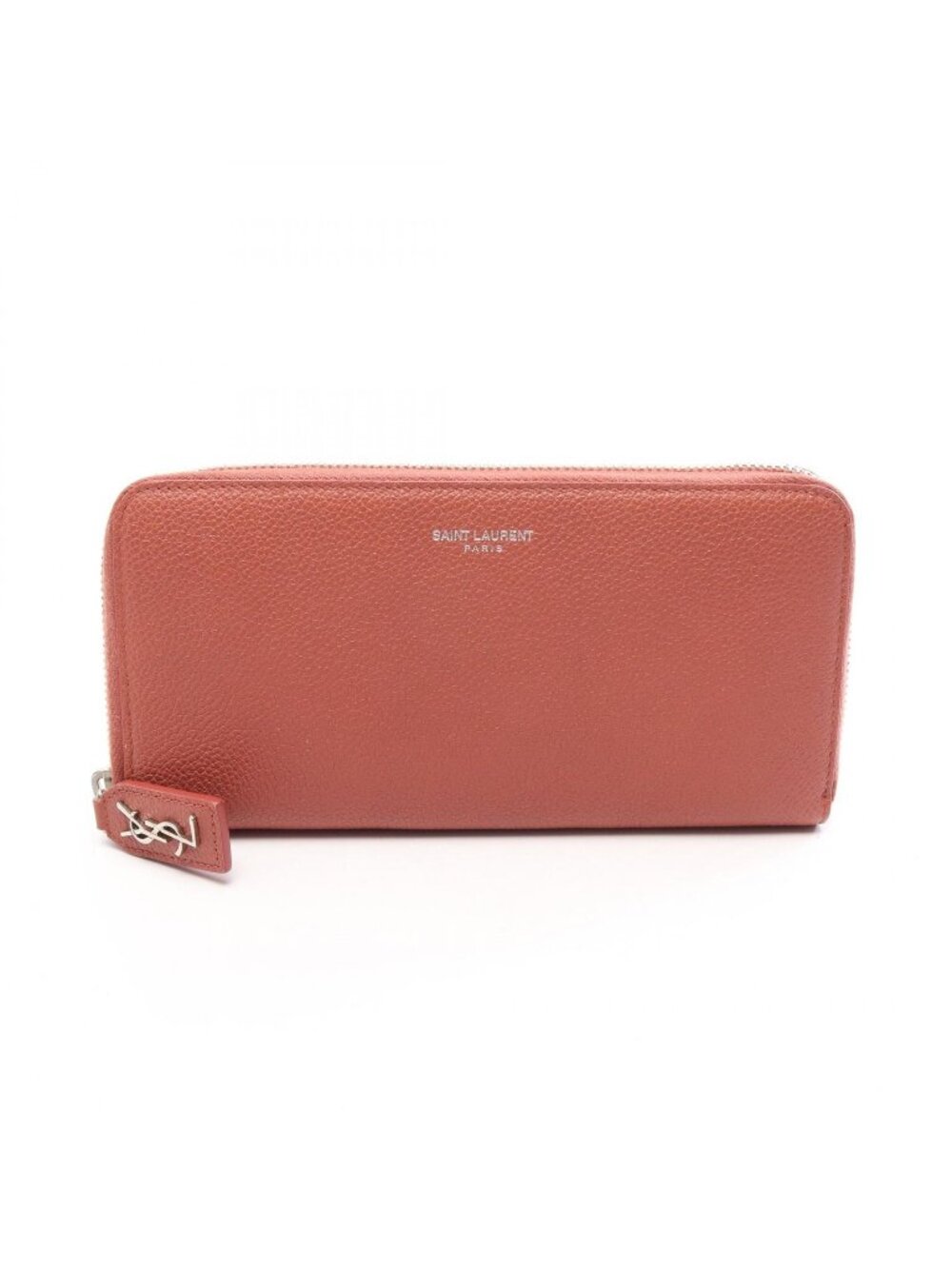 Saint Laurent Paris Round Length Wallet Classic Rive Gauche Terracotta Leather - Picture 1 of 7